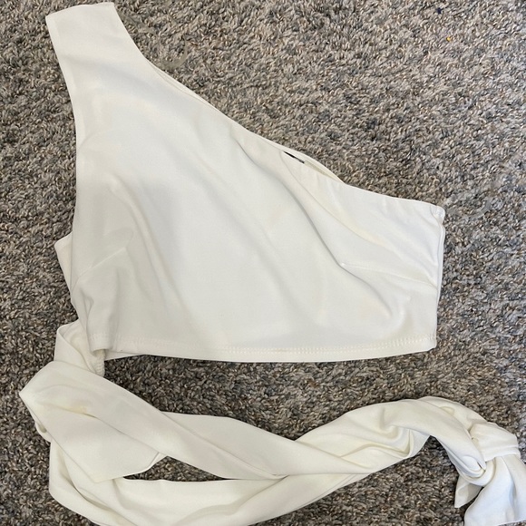 One shoulder wrap top white - Picture 1 of 1